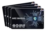 4X NFC Shield Card - RFID & NFC Schutz/Blocker - Made in Germany - Schützt das gesamte Portmonnaie & Kartenetui mit Ihren EC und Kreditkarten - Nie Wieder RFID Schutzhüllen notwendig