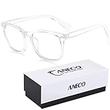 Aneco Blaulicht-blockierende Brille, Anti-Blaulichtbrille, Lesen, Spiel, Computerbrille, Anti-Kopfschmerzen und Augenbelastung, leicht, Mode-Accessoires für Damen und Herren, durchsichtig,