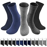 SmartQian Premium 12 Paar Business Socken Herren Damen gekämmte Baumwolle Socken Schwarz für Casual Sportsocken Komfort-Bund Unisex(43-46, 5 Farben)