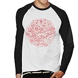 Star Wars Christmas Darth Vaders Festive Workshop Herren Baseball Long Sleeved T-Shirt Gr. XL, Weiß/Schw