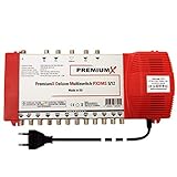 PremiumX Deluxe Multischalter PXDMS 5/12 SAT TV Matrix Signal-Verteiler Multiswitch 1 Satellit 12 Teilnehmer Quad-taug