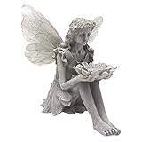 TSQZE Elfen Gartendeko Engel Harz Fee Gartenfiguren, LED Elfen Figuren Deko Dekorationsfiguren Garten Ornamente Für Terrasse Vorgarten Rasen G