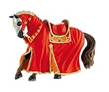 Bullyland 80768 - Spielfigur, Turnierpferd rot, Fantasy Sammelfigur, ca. 14 cm, ideal als Torten-Figur, detailgetreu, PVC-frei, tolles Geschenk für Kinder zum fantasievollen Sp