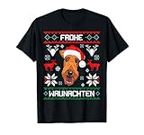 Airedale Terrier Frohe Waunachten Weihnachten Hund Xmas T-S