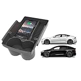Car Wireless Charger,For Tesla Model S/X 2016-2019 Center Console Organizer mobile phone Charging board Tray/Cup Holder Storage Box Can charge and store various small things for All QI smartp