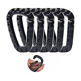 XGKEGS 5 Stück Karabiner Kunststoff,Multifunktions D-Form Bergsteigen Schnalle,Tragbare Kunststoff Stahl Klettern Karabiner Hängen Schlüsselanhänger Haken Fit Outdoor (Schwarz)