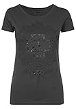 Rammstein Damen Ladies XXI Tee T-Shirt, Charcoal, S