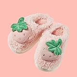 Perferct Fluffy Sliders-Womens Suede Leather Clog Slipper-Christmas-Cartoon elk wear-Resistant Cotton Slippers, Plush Slippers,pink,38-39