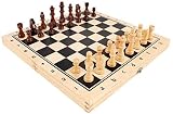 LSF Internationales Schach, Geeignet Für Anfänger Zusammenklappbares Schachspiel, Magnetisches Holz Für Kinder/Erwachsene Spezialschach (Beige + Schwarz) Prak