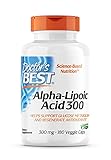 Doctor's Best, Alpha-Lipoic Acid (Alpha Liponsäure), 300 mg, 180 vegane Kapseln, Hochdosiert, Laborgeprüft, Ohne Gentechnik, Glutenfrei, Soj