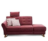 Cavadore Recamiere Trond mit Federkern / Modernes Sofa im Landhausstil mit Armteil links / Inkl. Kopfstütze und Rückenkissen / 194 x 89 x 92 / Flachgeweb