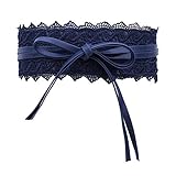 WedDecor Damen Obi Taillengürtel zum Selbstbinden, weiches PU-Leder, Cinch Vintage Bowknot Gürtel für Hochzeit & Geburtstagsparty, tägliches Tragen, 100 mm breit, B