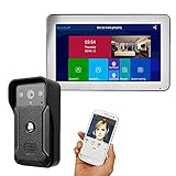keduoduo 10-Zoll-WiFi-Funk-Video-Türtelefon-Türklingel-Intercom-Eintragssystem mit HD 1080P-kabelgebundener Kamera-Nachtsicht, Unterstützung Remote-App