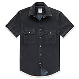 Dubinik® Jeanshemd Herren Denim Shirt Kurzarm Western Normale Passform F