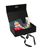 Geschenkbox mit Schleife,Magnetische Geschenkbox,Geschenkverpackung Box mit Band,Wiederverwendbare dekorative Box,Groß Geschenkverpackung,Geschenkkarton,Geschenkbox Rechteck. (Schwarz)