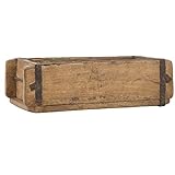 Ib Laursen UNIKA Aufbewahrungsbox aus Holz 31 cm Vintage Allzweckkiste Ordnungshelfer Ordnungsbox Holzkiste Ziegelform Dekokiste nostalgisch Antik Regal k