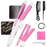 2 in 1 Professioneller Haarglätter und Lockenwickler Haarschnitt für Friseur Haarglätter und Lockenwickler Turmalin Keramikbeschichteter Lockenwickler mit Reisekapp