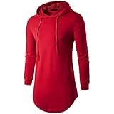 Hooded Pullover Herren Persönlichkeit Street Style Frühling Und Herbst Neue Langärmelige Mode Urlaub Freizeit Locker Bequem Herren T-Shirt Herren Top Red L