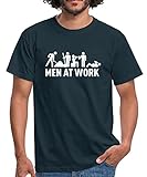 Spreadshirt Men at Work - männer bei der Arbeit - Bauarbeiter Männer T-Shirt, L, Navy