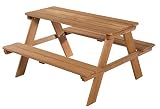 roba Kinder Outdoor+ Sitzgruppe 'Picknick for 4', wetterfeste Sitzgarnitur, Massivholz, Teak-Optik
