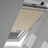 VELUX Original Verdunkelungsrollo + Hitzeschutzmarkise (DOP), Vorteils-Set, Weisse Seitenschienen, SK06, beige // DOP SK06 1085SWL