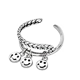 925 Sterling Silber Smiley Temperament Persönlichkeit Mode Verstellbare Größe Offener Ring Schw