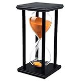 Lodunsyr Sanduhr 30 Minuten Timer Sanduhr für Ornament Restaurant Wohnzimmer Zuhause Wandschrank Büro Schreibtisch Schlafzimmer Party Festival Weihnachten Hölzern Rahmen Sanduhr Uhr Dekoration Orang