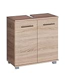 Schildmeyer Waschbeckenunterschrank 121607 Nitro, Sonoma Eiche Dekor, Holzdekor, 60 x 32,6 x 63.4 cm (B/T/H)