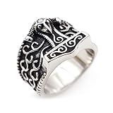 OOCA Ziege Retro Trendy Man Dominierende Herren Titan Stahl Ring