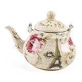 Homfure Emaille Wasserkessel,Teekessel Wasserkrug Teekanne Bedruckter Birnenförmiger Kochkessel,Wasserkanne für Gas Herd Kochp