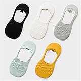 5 Paar Frauen Baumwolle Low Cut Socken Feste Schneeflocke Weiche Sommer Silikon rutschfeste Tiefem Mund Verhindern Fersenverlust Slipper Socken -Style E 5 Pairs-One S