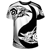 JJLLAZAD Wikinger Odin Raven Tattoo Sweatshirt Für Männer, Nordic 3D Gedruckt Casual Pullover Herbst/Winter Street Hoodie Neuheit Geschenk,T Shirts,5XL