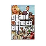 XFVS The Game GTA 5 Grand Theft Auto V Canvas Art Poste Leinwand Kunst Poster und Wandkunst Bilddruck Moderne Familienzimmer Dekor Poster 12x18inch(30x45cm)