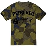 T-Shirt Schweden Tarn Camo Angler Petri Heil Größe S - 5XL