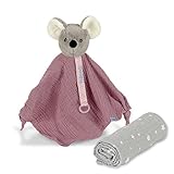 Sterntaler Träumli-Set, Maus Mabel, Schmusetuch mit Schnullervorrichtung und Schnuffeltuch, Rosa/G