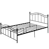 Bodhi2000 Elegante Metal Bed Frame mit 2-Arc-förmigem Headboard Supports Home Dreizimmerwohnung Furniture 140 * 200