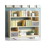 HyiFMY Hölzerne einfache Desktop Bücherregal mit Schubladen Freistehende Arbeitsplatte Bücherregal Wood Schreibtisch Organizer Lagerregalanzeige Regal Dekor(Farbe:einfach,Größe:3 Etagen)