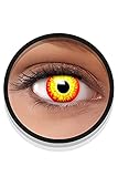FXEYEZ Farbige Halloween Kontaktlinsen gelb rot HORROR CLOWN, weich, 2 Stück (1 Paar), Ohne Sehstärk