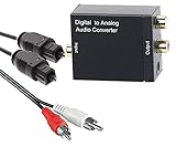 auvisio Digital analog Wandler: Audio-Konverter Digital (Toslink/Koaxial) zu Analog (Cinch) mit Kabel (optisches Kabel auf Cinch)