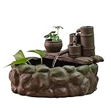 dxjsf Aquariumtank Persönlichkeit Kreative Keramik Aquarium Aquarium Hause Kleines Wohnzimmer Aquarium Brunnen Desktop Luftbefeuchter Kreative Dekoration Aquarium für Goldfische (Color : A)