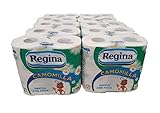 New Regina Camomilla große Packung Toilettenpapier 150 Blatt, WC-Papier, Dekoriertes und parfümiertes Klopapier 3 lagig (4 x 10 Packungen)