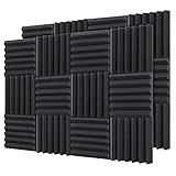 24 Stück Akustikschaumstoff Platten, Ohuhu Akkustik Platten Schall Dämmung für Tonstudio, Youtube Zimmer, Schallabsorbierende Schaum Akustik Schaumstoff - Größe 30,5 x 30,5 x 5