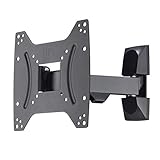 Hama TV Wandhalterung Schwenkbar, Neigbar (19-48 Zoll TV Halterung für Fernseher bis zu 20 kg, max. VESA 200x200, 1 Arm, Ausziehbare Fernsehwandhalterung inkl. Fischer-Dübel & Bohrschablone) schw