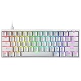 Durgod HK Venus RGB Mechanische Gaming-Tastatur - 60% Layout - USB Typ C - Aluminiumgehäuse (Kirschbraun, Weiß)