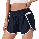 DeaAmyGline Sport Shorts Damen Kurze Hose mit Futter Elastische Taille Tasche Sommer Shorts Frauen Sweatshorts Jogginghose Laufshorts Sportshorts W