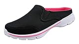 Clogs Damen Sommer Hausschuhe Gartenschuhe rutschfest Pantoletten Slip On Sandalen,Schwarz Rot,Gr.40