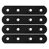 Sourcing Map Gerader Winkelverbinder aus Edelstahl, 98 x 20 mm, mit Schrauben, für flache gerade Eckstreben, Möbelhalterungen, Schw