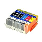 5 Logic-Seek Druckerpatronen kompatibel für Canon LS-PGI550XL LS-CLI551XL MIT CHIP und Füllstandanzeige für Pixma iP7250 MG5450 MG6350 MX725 MX925 kompatibel mit PGI550BK CLI551C CLI551M CLI551Y CLI551B