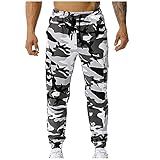 DRESCOKLJ Herren Lang Slim Fit Cargohose Sport Jogging Atmungsaktive Hose Fitness Einfarbige Sporthose Outdoorhose Trekkinghose Freizeithose Wanderhose mit Mehreren T