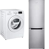 Samsung WW70T4543TE,EG Waschmaschine, 7 kg, 1400 U/min, Weiß & RL30J3005SA/EG Kühl-/GefrierKombination, 178 cm Höhe, 249 kWh/Jahr, 213 L Kühlteil, 108 L Gefrierteil, Silber, No Frost+